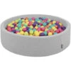 KiddyMoon Piscina Di Palline 120X30cm/200 Palline Colorate Grande Tondo Per Bambini, Fabbricato In EU, Grigioch:Verdech/Giallo/Turch/Aran/Rosasc/Viola -Cameretta Per Bambini 33029766 1