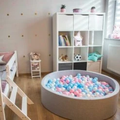 KiddyMoon 120X30cm/1000 Palline ∅ 7CM Piscina Di Palline Colorate Per Bambini Tondo Fabbricato In EU, Rosa:Rosa Chiaro/Perla/Trasparente 10 KiddyMoon 120X30cm/1000 Palline ∅ 7CM Piscina Di Palline Colorate Per Bambini Tondo Fabbricato In EU, Rosa:Rosa Chiaro/Perla/Trasparente -Cameretta Per Bambini 33029767 4