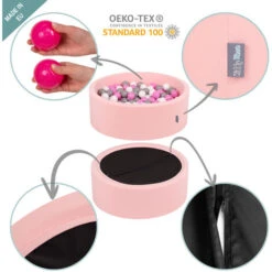 KiddyMoon 120X30cm/1000 Palline ∅ 7CM Piscina Di Palline Colorate Per Bambini Tondo Fabbricato In EU, Rosa:Rosa Chiaro/Perla/Trasparente 11 KiddyMoon 120X30cm/1000 Palline ∅ 7CM Piscina Di Palline Colorate Per Bambini Tondo Fabbricato In EU, Rosa:Rosa Chiaro/Perla/Trasparente -Cameretta Per Bambini 33029767 5