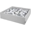KiddyMoon Piscina Di Palline 120X30cm/200 Palline Grande Quadrato Per Bambini Fabbricato In EU, Grigio Chiaro:Bianco/Grigio -Cameretta Per Bambini 33029778 1