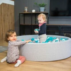 KiddyMoon 120X30cm/600 Palline ∅ 7CM Quadrato Piscina Di Palline Colorate Per Bambini Fabbricato In EU, Grigio Chiaro:Grigio/Bianco/Turchese 10 KiddyMoon 120X30cm/600 Palline ∅ 7CM Quadrato Piscina Di Palline Colorate Per Bambini Fabbricato In EU, Grigio Chiaro:Grigio/Bianco/Turchese -Cameretta Per Bambini 33029782 4