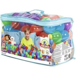 Palla Palline Gioco Colorate Bambini Sacca 100 Palline Semirigide Diametro 6.5cm
