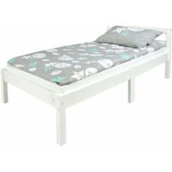 Letto In Legno - Colore Bianco CLASSIC 140/70 Con Materasso -Cameretta Per Bambini 33981550 2