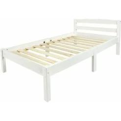Letto In Legno - Colore Bianco CLASSIC 140/70 Con Materasso -Cameretta Per Bambini 33981550 4