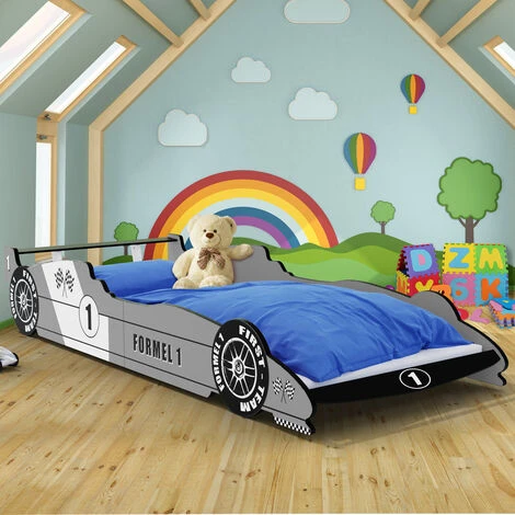 Letto Per Bambini Formula 1 Macchina Da Corsa 90x200cm Con Rete A Doghe Inclusa Argento Letti In Legno Per Bimbi 3 Letto Per Bambini Formula 1 Macchina Da Corsa 90x200cm Con Rete A Doghe Inclusa Argento Letti In Legno Per Bimbi