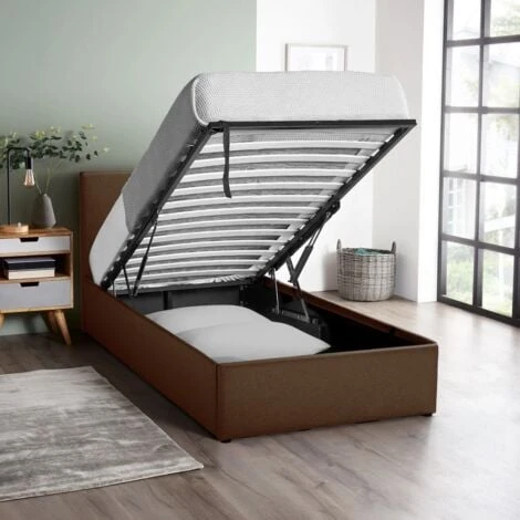 Letto Singolo 1 Piazza Con Rete E Contenitore 80x190 Basel Twin Marrone 3 Letto Singolo 1 Piazza Con Rete E Contenitore 80x190 Basel Twin Marrone