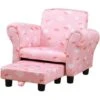 HOMCOM Poltroncina Imbottita Per Bambini Con Poggiapiedi Estraibile-Rosa -Cameretta Per Bambini 36606919 1