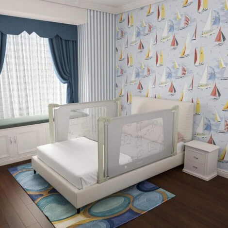 Barriera Letto Bambini, Sponda Letto Bambini, Barriera A Scomparsa Sollevata Verticalmente, 180 Cm /150 Cm (180 CM) 4 Barriera Letto Bambini, Sponda Letto Bambini, Barriera A Scomparsa Sollevata Verticalmente, 180 Cm /150 Cm (180 CM) - immagine 2