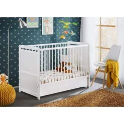 Letto Culla Bambini Con Cassetto Che Si Traforma In Letto Singolo In Legno Di Pino -Cameretta Per Bambini 37467158 4
