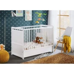 Letto Culla Bambini Con Cassetto Che Si Traforma In Letto Singolo In Legno Di Pino -Cameretta Per Bambini 37467158 5