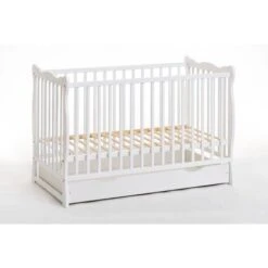Letto Culla Bambini Neonati Con Cassettone 124x82x71 Cm In Legno Di Pino Ala Colore Bianco -Cameretta Per Bambini 37467160 3