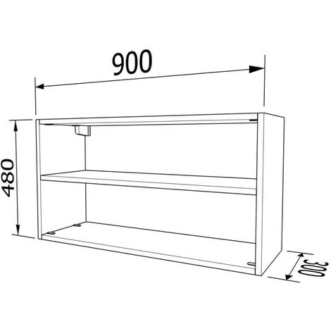 48903LX - Mobile Libreria Pensile L 90 H 48 Prof. 30 - Rovere Sbiancato 4 48903LX - Mobile Libreria Pensile L 90 H 48 Prof. 30 - Rovere Sbiancato - immagine 2