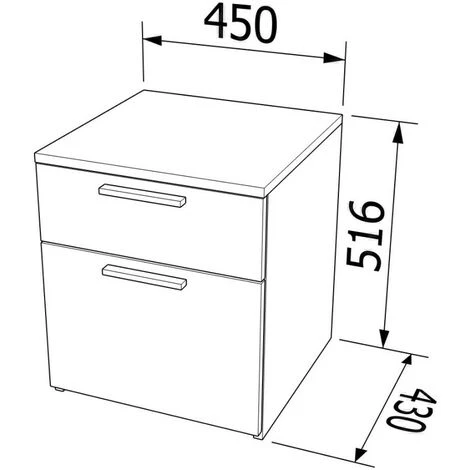 709CZ - Cassettiera Cameretta-ufficio L 45 E 2 Cassetti H.16 E H32, Con Guide A Chiusura Rallentata 45x45x51,6 (LxPxH) - Grigio Fumo 4 709CZ - Cassettiera Cameretta-ufficio L 45 E 2 Cassetti H.16 E H32, Con Guide A Chiusura Rallentata 45x45x51,6 (LxPxH) - Grigio Fumo - immagine 2
