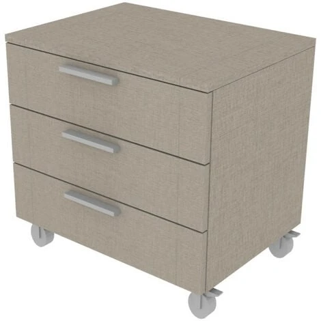 809C3 - Cassettiera Cameretta-ufficio L 60 Con Ruote E 3 Cassetti H.16, Con Guide A Chiusura Rallentata 60x45x60 (LxPxH) - Effetto Tessuto 3 809C3 - Cassettiera Cameretta-ufficio L 60 Con Ruote E 3 Cassetti H.16, Con Guide A Chiusura Rallentata 60x45x60 (LxPxH) - Effetto Tessuto