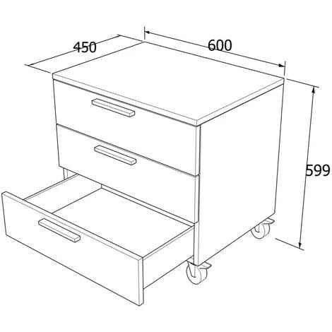809C3 - Cassettiera Cameretta-ufficio L 60 Con Ruote E 3 Cassetti H.16, Con Guide A Chiusura Rallentata 60x45x60 (LxPxH) - Effetto Tessuto 4 809C3 - Cassettiera Cameretta-ufficio L 60 Con Ruote E 3 Cassetti H.16, Con Guide A Chiusura Rallentata 60x45x60 (LxPxH) - Effetto Tessuto - immagine 2