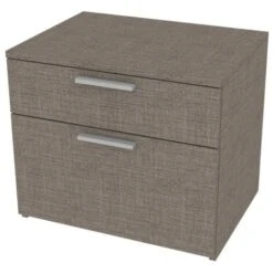 809CZ - Cassettiera Cameretta-ufficio L 60 E 2 Cassetti H.16, E H. 32 Con Guide A Chiusura Rallentata 60x45x51,8 (LxPxH) - Grigio Fumo