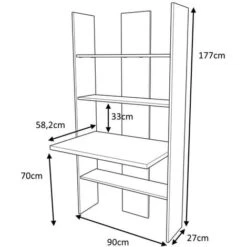 999SC - Libreria Cameretta O Soggiorno Con Scrivania, Design Moderno Pulito Ed Essenziale 177x90x58,2 - Verde Lime -Cameretta Per Bambini 39161533 2