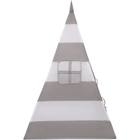 Selonis Tenda Indiana Tipi Gioco Per Bambini Con 100 Palline Colorate, Righe Grigio-Bianco:Perla/Grigio/Trasp/Rosa Chiaro 6 Selonis Tenda Indiana Tipi Gioco Per Bambini Con 100 Palline Colorate, Righe Grigio-Bianco:Perla/Grigio/Trasp/Rosa Chiaro - immagine 4