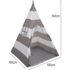 Selonis Tenda Indiana Tipi Gioco Per Bambini Con 100 Palline Colorate, Righe Grigio-Bianco:Perla/Grigio/Trasp/Rosa Chiaro 11 Selonis Tenda Indiana Tipi Gioco Per Bambini Con 100 Palline Colorate, Righe Grigio-Bianco:Perla/Grigio/Trasp/Rosa Chiaro -Cameretta Per Bambini 39461518 5