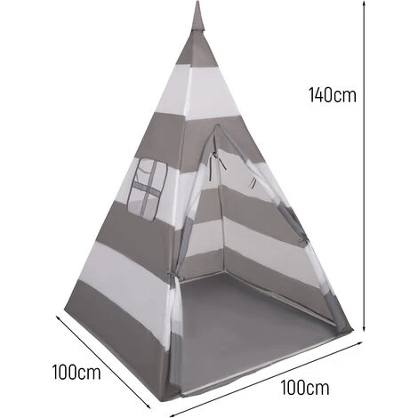 Selonis Tenda Indiana Tipi Gioco Per Bambini Con 100 Palline Colorate, Righe Grigio-Bianco:Perla/Grigio/Trasp/Rosa Chiaro 7 Selonis Tenda Indiana Tipi Gioco Per Bambini Con 100 Palline Colorate, Righe Grigio-Bianco:Perla/Grigio/Trasp/Rosa Chiaro - immagine 5