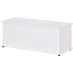 HOMCOM Panca Contenitore Multiuso Con Coperchio Apribile - Bianco