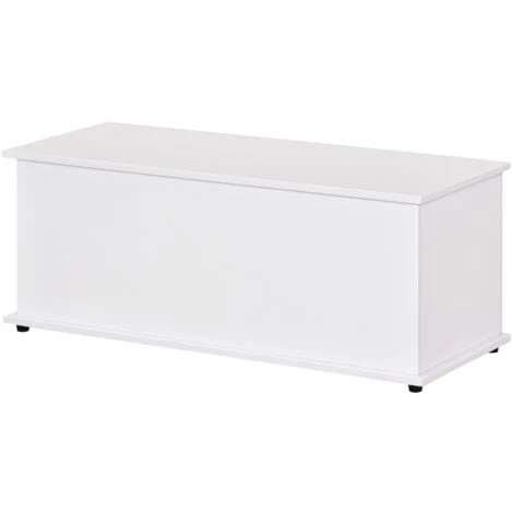 HOMCOM Panca Contenitore Multiuso Con Coperchio Apribile - Bianco 3 HOMCOM Panca Contenitore Multiuso Con Coperchio Apribile - Bianco