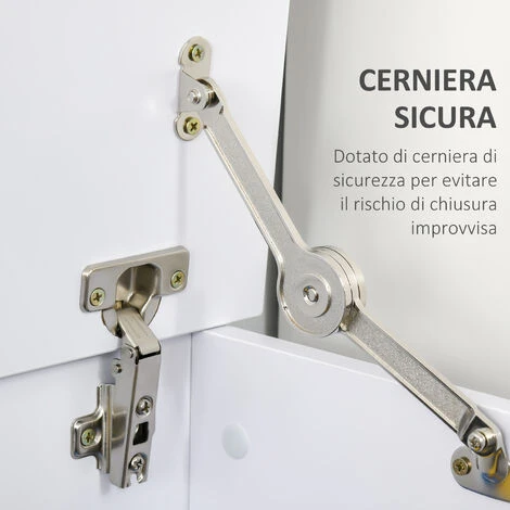 HOMCOM Panca Contenitore Multiuso Con Coperchio Apribile - Bianco 7 HOMCOM Panca Contenitore Multiuso Con Coperchio Apribile - Bianco - immagine 5