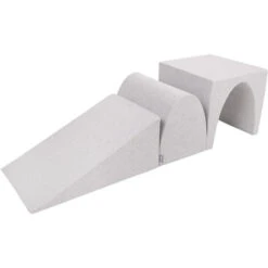 KiddyMoon Area Di Gioco In Schiuma Con Tondo Piscina Di Palline (200 Palline) Per Bambini, Grigioch:Bianco/Grigio/Rosa Chiaro -Cameretta Per Bambini 39781537 4