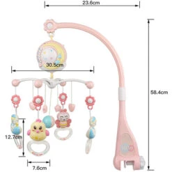 Ninna Nanna Musicale Mobile Multifunzione - Rosa -Cameretta Per Bambini 40390849 4