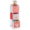 Relaxdays Scaffale Per Giocattoli Con 3 Scatole, Bambini Bambine Design Swan Princess HBT 89x27,5x30 Cm, Bianco/Rosso -Cameretta Per Bambini 40994566 1
