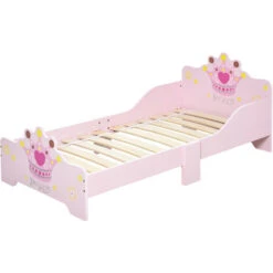 HOMCOM Letto Per Bambini Da 3-6 Anni In Legno - Rosa