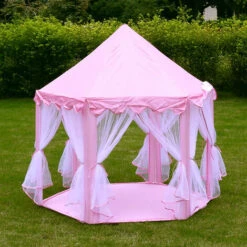 Tenda Da Gioco Per Bambini, Tenda Da Gioco, Con Rete, Tenda Da Interno Ed Esterno Del Castello Della Principessa, Per Un Massimo Di 3 Bambini, 140 X 120 X 135 Cm, Rosa -Cameretta Per Bambini 42188313 4