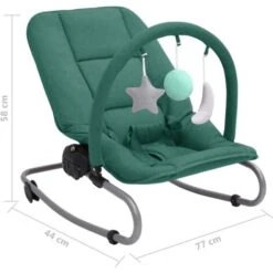 Sdraietta Per Neonato Verde In Acciaio VidaXL -Cameretta Per Bambini 43080640 3