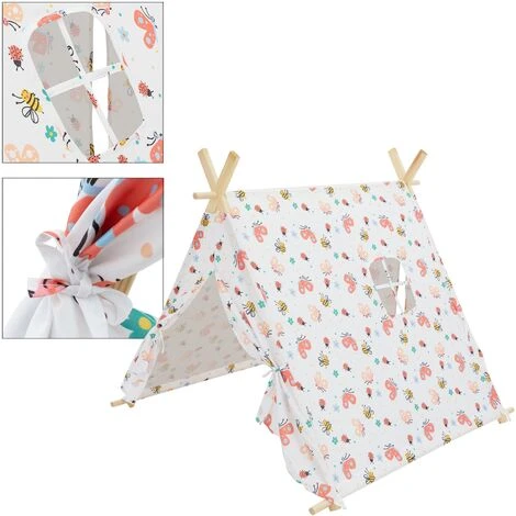 Tenda Tipi Per Bambini 2 Porte Una Finestra Bianco Per Interno Esterno Con Borsa 5 Tenda Tipi Per Bambini 2 Porte Una Finestra Bianco Per Interno Esterno Con Borsa - immagine 3