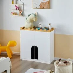 SoBuy Cassettiera Per Bambini Mobiletti Per La Cameretta Ragazzi Armadietto Portaoggetti Scaffale Per Cameretta L86xP30xA87cm, KMB44-W -Cameretta Per Bambini 45759720 5