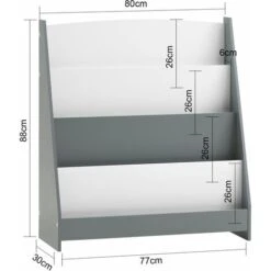 SoBuy Libreria Montessoriana Per Bambini Scaffale Portagiochi Portariviste Libreria Bambini Grigio KMB32-HG -Cameretta Per Bambini 45814876 2