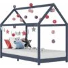 Nova Letto Per Bambini Grigio In Legno Massello Di Pino Varie Dimensioni Dimensioni : 80x160 Cm -Cameretta Per Bambini 46363238 1