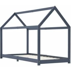 Nova Letto Per Bambini Grigio In Legno Massello Di Pino Varie Dimensioni Dimensioni : 80x160 Cm -Cameretta Per Bambini 46363238 2