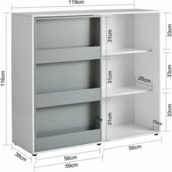 SoBuy Libreria Per Bambini Scaffale Per Bambini Con Porta Scorrevole Scaffale Per Giocattoli Scaffale Per Bambini Organizzatore Di Giocattoli Armadio Credenza 119x39X116cm, KMB33-W 8 SoBuy Libreria Per Bambini Scaffale Per Bambini Con Porta Scorrevole Scaffale Per Giocattoli Scaffale Per Bambini Organizzatore Di Giocattoli Armadio Credenza 119x39X116cm, KMB33-W -Cameretta Per Bambini 46682050 2