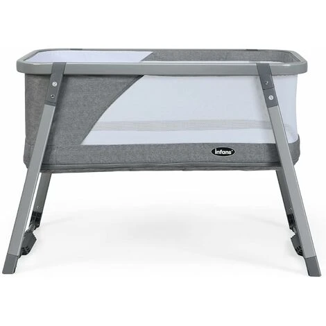 GOPLUS Culla Per Neonati 3 In 1, Trasportabile, Pieghevole, Lettino Da Campeggio, Grigio, Lacci Di Sicurezza, Culla Dondolo Con Materasso Removibile E Lavabile, 97,5x58x69,5 Cm 5 GOPLUS Culla Per Neonati 3 In 1, Trasportabile, Pieghevole, Lettino Da Campeggio, Grigio, Lacci Di Sicurezza, Culla Dondolo Con Materasso Removibile E Lavabile, 97,5x58x69,5 Cm - immagine 3