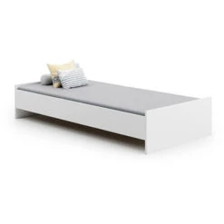 Dmora Letto Singolo Moderno Con Testiera, Letto A Una Piazza Adatto A Materasso Da 90x190 Cm, Colore Bianco, Con Imballo Rinforzato -Cameretta Per Bambini 48736864 3