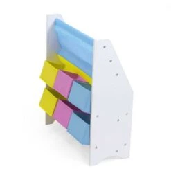 Scaffale Small In Legno Porta Libri E Giocattoli Con 3 Ripiani E 6 Cestoni -Cameretta Per Bambini 49926897 4