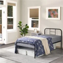 Yaheetech Struttura Letto A Doghe In Ferro Battuto Per Camera Da Letto Ospiti Hotel Soggiorno Stile Rustico Nera 90 X 190 Cm 9 Yaheetech Struttura Letto A Doghe In Ferro Battuto Per Camera Da Letto Ospiti Hotel Soggiorno Stile Rustico Nera 90 X 190 Cm -Cameretta Per Bambini 50003155 3