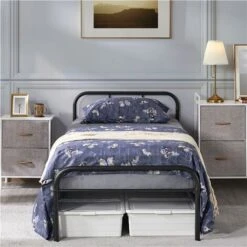 Yaheetech Struttura Letto A Doghe In Ferro Battuto Per Camera Da Letto Ospiti Hotel Soggiorno Stile Rustico Nera 90 X 190 Cm 10 Yaheetech Struttura Letto A Doghe In Ferro Battuto Per Camera Da Letto Ospiti Hotel Soggiorno Stile Rustico Nera 90 X 190 Cm -Cameretta Per Bambini 50003155 4