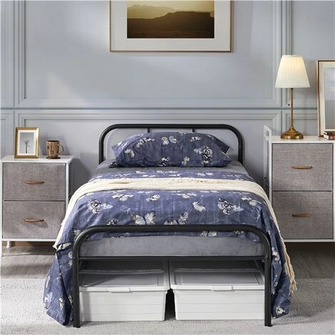 Yaheetech Struttura Letto A Doghe In Ferro Battuto Per Camera Da Letto Ospiti Hotel Soggiorno Stile Rustico Nera 90 X 190 Cm 6 Yaheetech Struttura Letto A Doghe In Ferro Battuto Per Camera Da Letto Ospiti Hotel Soggiorno Stile Rustico Nera 90 X 190 Cm - immagine 4