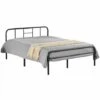 Yaheetech Struttura Letto A Doghe In Ferro Battuto Per Camera Da Letto Ospiti Hotel Soggiorno Stile Rustico Nera 140 X 190 Cm -Cameretta Per Bambini 50003156 1