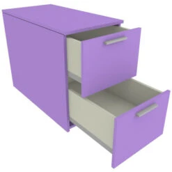 904CUET - Cassettiera Cameretta-ufficio L 45 Con Due Cassetti H 32 A Estrazione Totale 45x87x67 (LxPxH) - Lilla