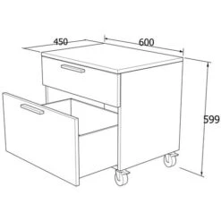 809C - Cassettiera Cameretta-ufficio L 60 Con Ruote E 2 Cassetti H.16+h.32, Con Guide A Chiusura Rallentata 60x45x60 (LxPxH) - Faggio -Cameretta Per Bambini 50406723 3