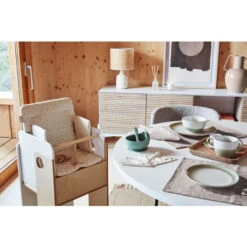 Kave Home - Set Yamile Di 2 Bavaglini Cotone Organico (GOTS) Senape E Beige Con Foglie Multicolori -Cameretta Per Bambini 50718090 3