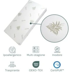 MATERASSO BABY PER CULLA PER LETTINO BAMBINO 60X120X14 CM -Cameretta Per Bambini 50986081 4